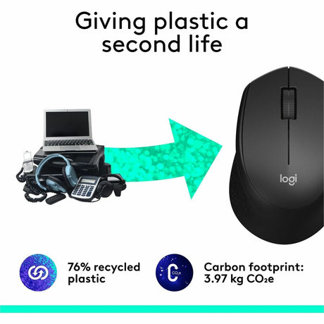 Logitech M330 SILENT PLUS Wireless Mouse, 2.4GHz with USB Receiver, Optical Tracking, Quiet & Lightweight, Black