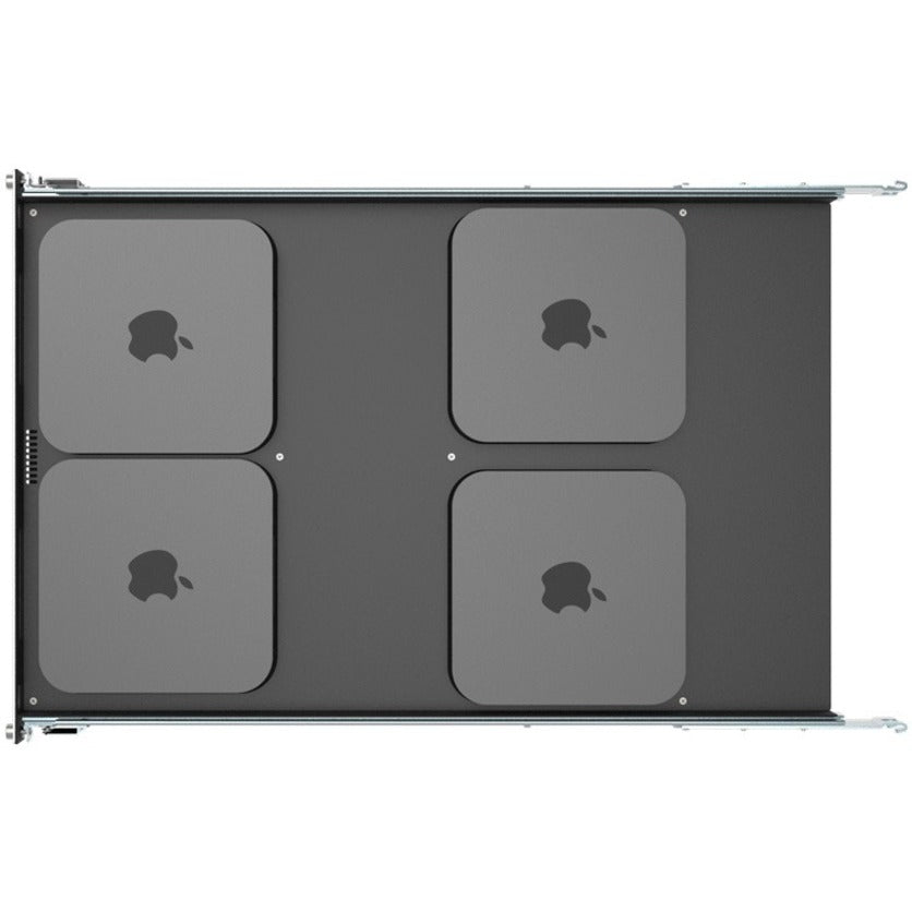 Rack Solutions 1U Mini Rack Tool-less Dry Sliding Shelf for Four Apple Mac Mini