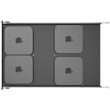 Rack Solutions 1U Mini Rack Tool-less Dry Sliding Shelf for Four Apple Mac Mini
