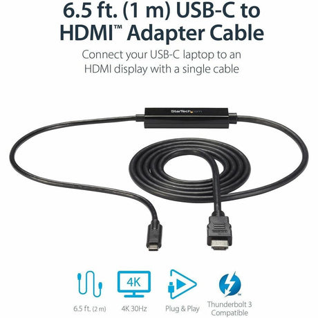 StarTech.com USB C to HDMI Cable - 3 ft / 1m - USB-C to HDMI 4K 60Hz - USB Type C to HDMI - Computer Monitor Cable