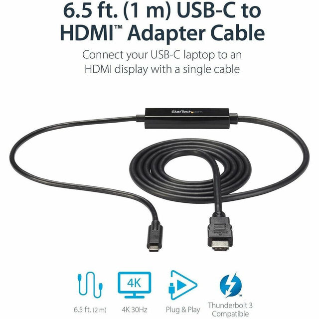 StarTech.com USB C to HDMI Cable - 3 ft / 1m - USB-C to HDMI 4K 60Hz - USB Type C to HDMI - Computer Monitor Cable