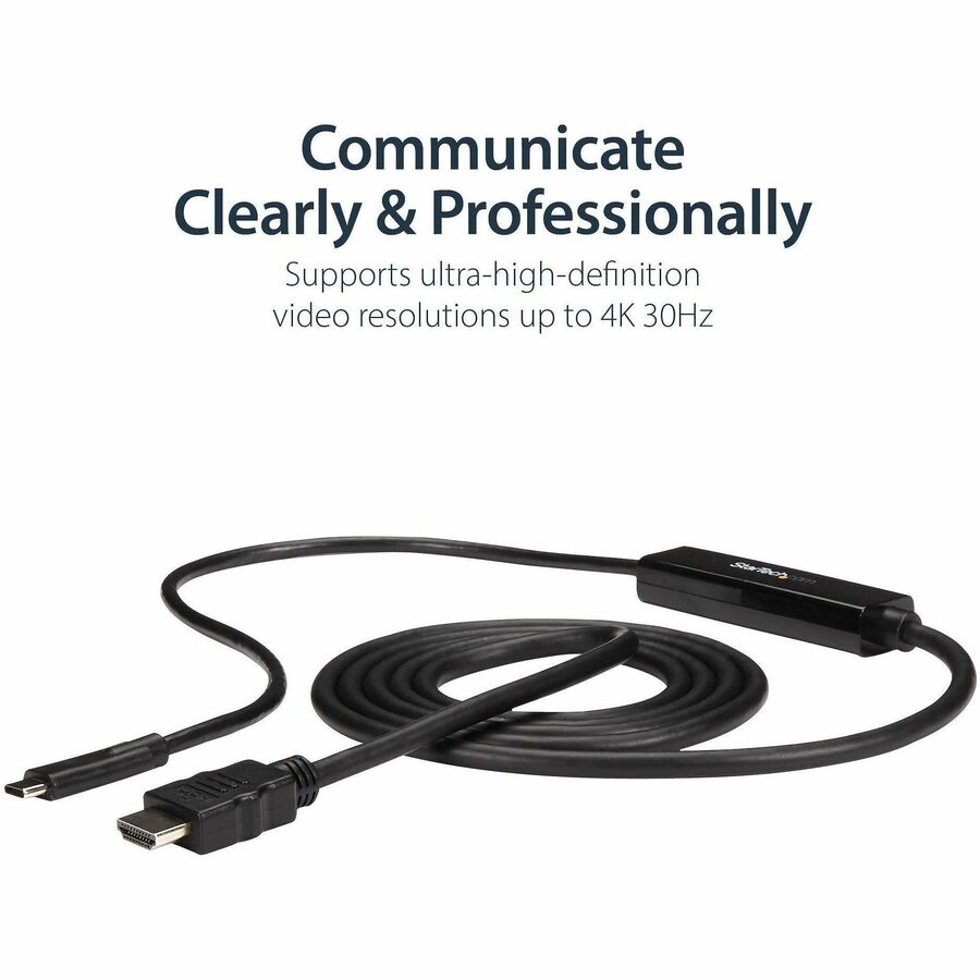 StarTech.com USB C to HDMI Cable - 3 ft / 1m - USB-C to HDMI 4K 60Hz - USB Type C to HDMI - Computer Monitor Cable