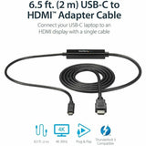 StarTech.com USB C to HDMI Cable - 6 ft / 2m - USB-C to HDMI 4K 60Hz - USB Type C to HDMI - Computer Monitor Cable