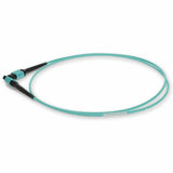 AddOn 4m MPO (Female) to MPO (Female) 12-Strand Aqua OM3 Crossover Fiber OFNR (Riser-Rated) Patch Cable