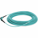 AddOn 40m MPO (Female) to MPO (Female) 12-Strand Aqua OM4 Crossover Fiber OFNR (Riser-Rated) Patch Cable