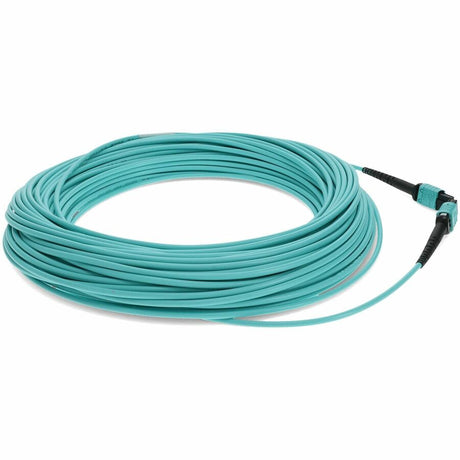 AddOn 40m MPO (Female) to MPO (Female) 12-Strand Aqua OM4 Crossover Fiber OFNR (Riser-Rated) Patch Cable