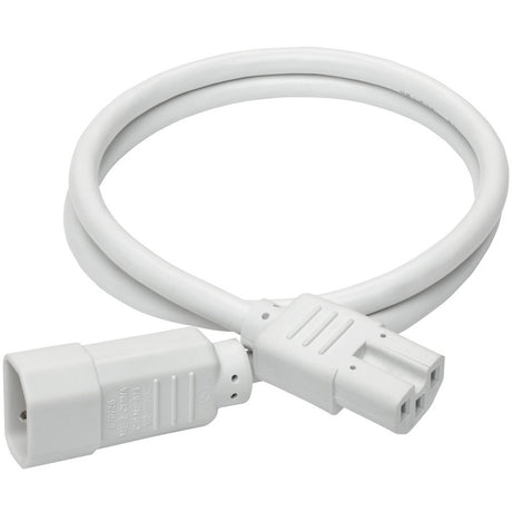 Eaton Tripp Lite Series Power Cord C14 to C15 - Heavy-Duty, 15A, 250V, 14 AWG, 3 ft. (0.91 m), White