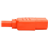 Eaton Tripp Lite Series Heavy-Duty PDU Power Cord, C13 to C14 - 15A, 250V, 14 AWG, 2 ft. (0.61 m), Orange