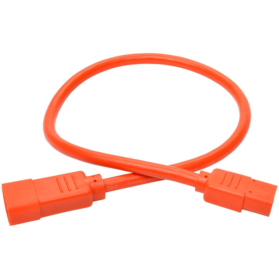 Eaton Tripp Lite Series Heavy-Duty PDU Power Cord, C13 to C14 - 15A, 250V, 14 AWG, 2 ft. (0.61 m), Orange
