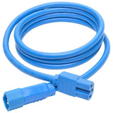 Eaton Tripp Lite Series Power Cord C14 to C15 - Heavy-Duty, 15A, 250V, 14 AWG, 6 ft. (1.83 m), Blue