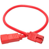 Eaton Tripp Lite Series Power Cord C14 to C15 - Heavy-Duty, 15A, 250V, 14 AWG, 2 ft. (0.61 m), Red