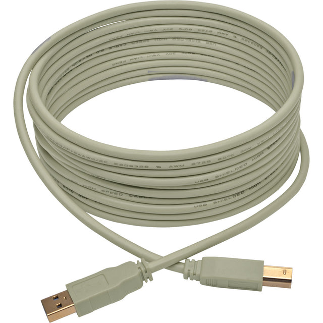 Eaton Tripp Lite Series USB 2.0 A to B Cable (M/M), Beige, 15 ft. (4.57 m)