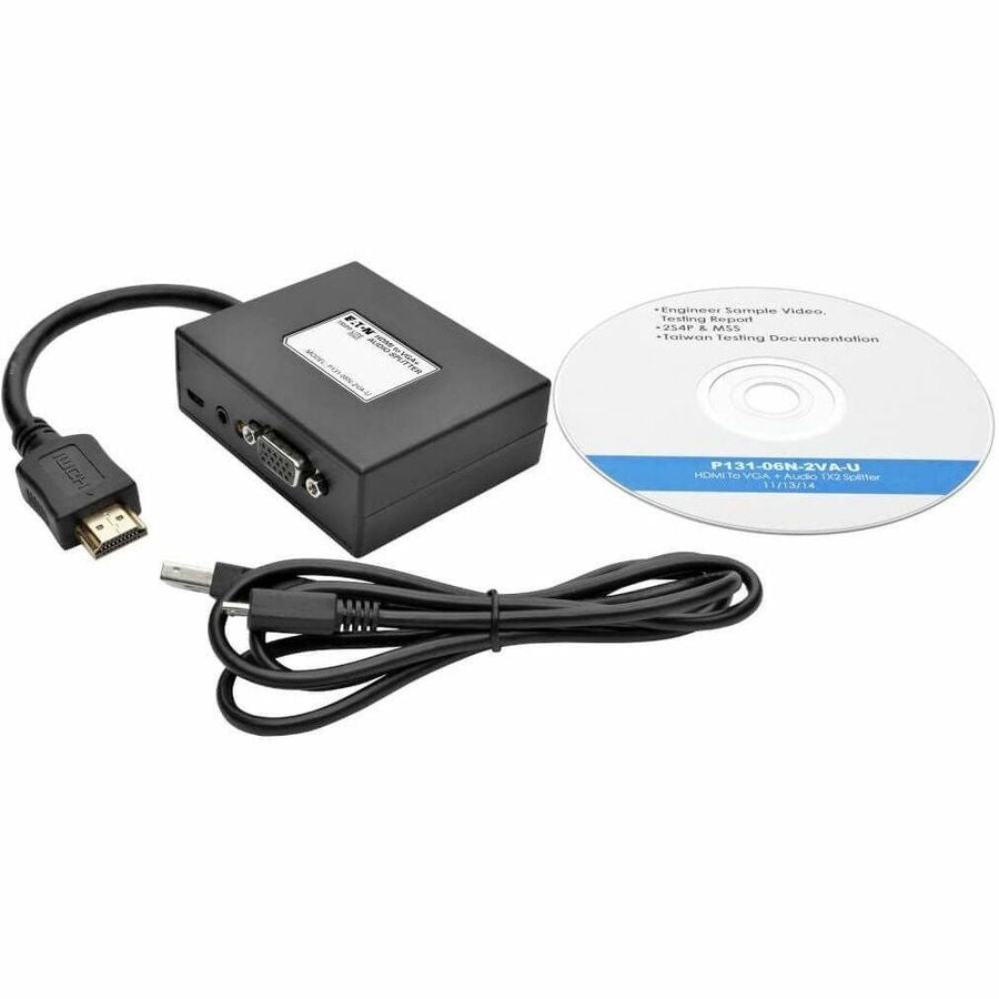 Eaton Tripp Lite Series HDMI to VGA and Audio Adapter, 6 in. (15.2 cm), Black, TAA