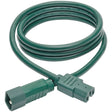 Eaton Tripp Lite Series Power Cord C14 to C15 - Heavy-Duty, 15A, 250V, 14 AWG, 6 ft. (1.83 m), Green