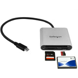 StarTech.com USB 3.0 Flash Memory Multi-Card Reader / Writer with USB-C - SD microSD and CompactFlash Card Reader w/ Integrated USB-C Cable