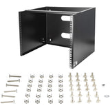 StarTech.com 8U Wall Mount Rack, 14in Deep, 19 inch Wall Mount Network Rack, Wall Mounting Patch Panel Bracket for Switch/IT Equipment
