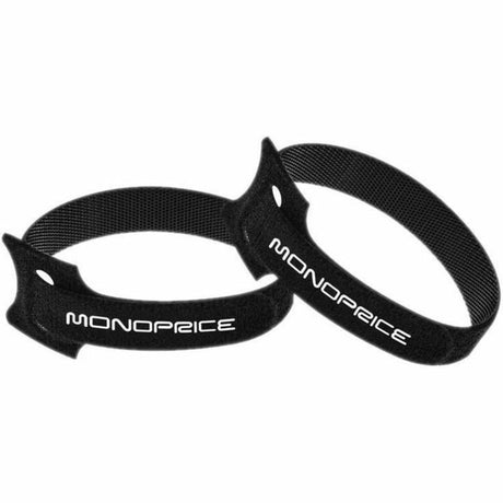 Monoprice Hook and Loop Fastening Cable Ties, 6in, 50 pcs/pack, Black