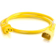 C2G 4ft Universal Power Cord - 14 AWG - IEC320C14 to IEC320C13 - Yellow