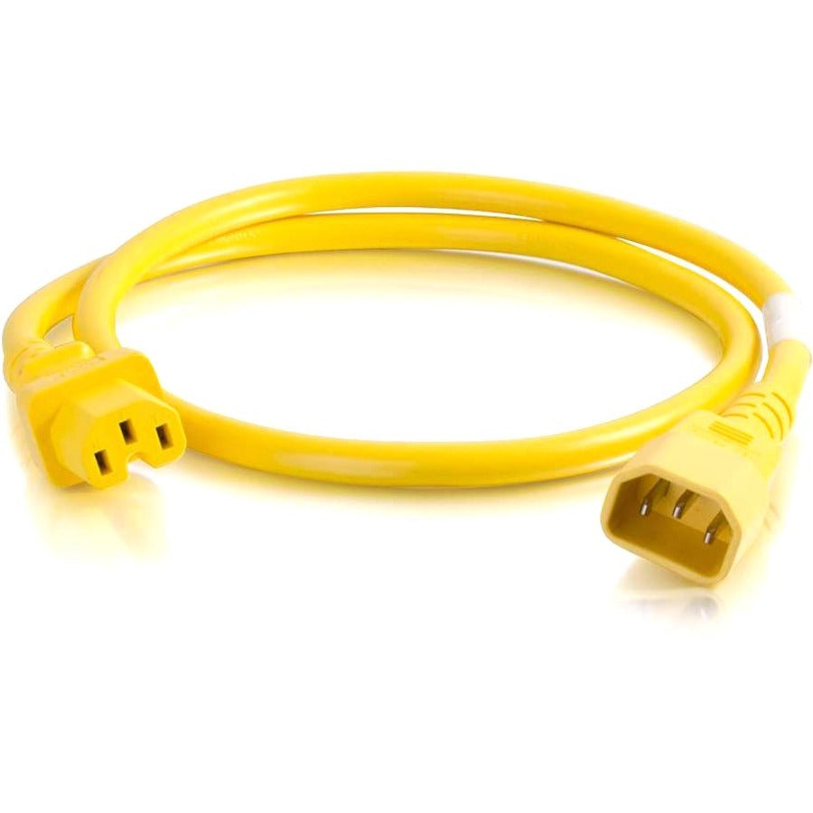 C2G 4ft Universal Power Cord - 14 AWG - IEC320C14 to IEC320C13 - Yellow