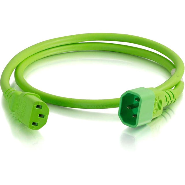 C2G 3ft Universal Power Cord - 14 AWG - IEC320C14 to IEC320C13 - TAA Compliant - Green