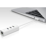 TP-Link (UE330) - USB 3.0 to Ethernet Adapter, Portable 3-port USB Hub with 1 Gigabit