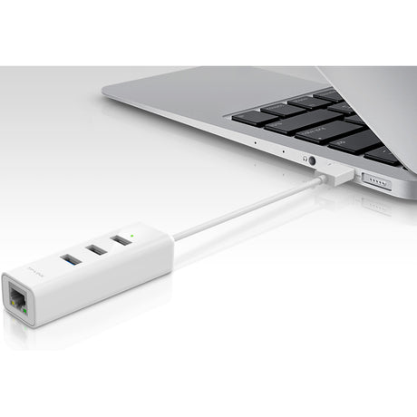 TP-Link (UE330) - USB 3.0 to Ethernet Adapter, Portable 3-port USB Hub with 1 Gigabit