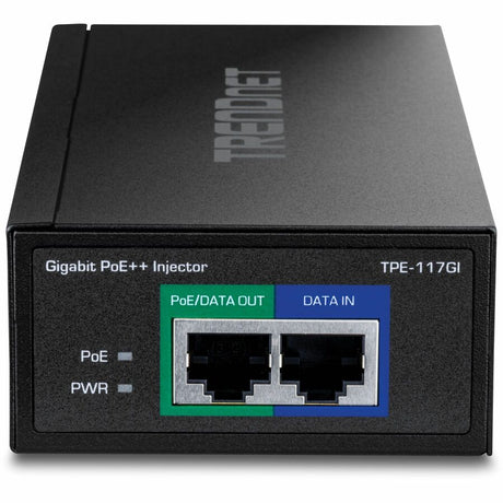TRENDnet Gigabit PoE++ Injector, Supplies PoE (15.4W), PoE+ (30W), or PoE++ (60W), Network A PoE Device Up To 100m(328 ft), Supports IEEE 802.3af,802.at, Plug & Play, Black, TPE-117GI