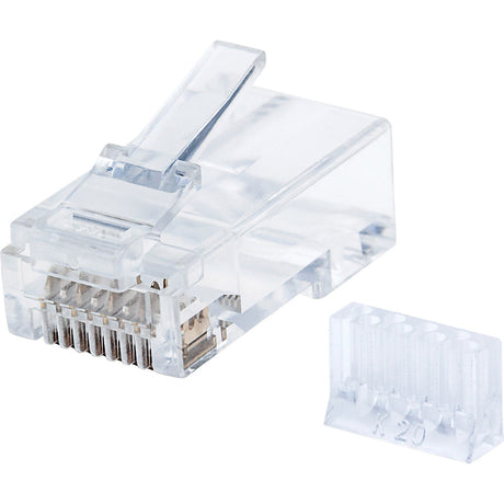 Intellinet Network Solutions Cat6 RJ45 Modular Plugs, 2-Prong, UTP, For Stranded Wire, 90 Plugs and Liners in Jar