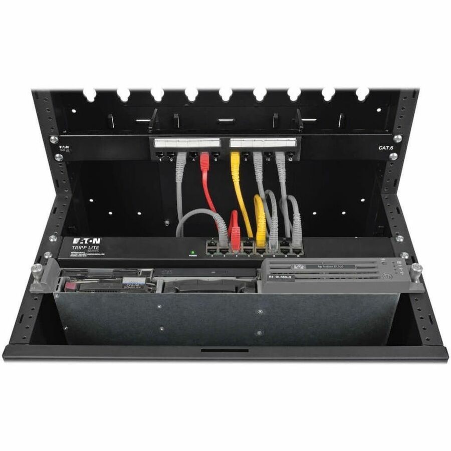 Eaton Tripp Lite Series SmartRack 12U Low-Profile Vertical-Mount Wall-Mount Small Server Rack Enclosure