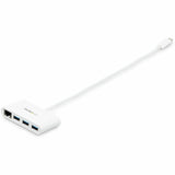StarTech.com 3 Port USB C Hub with Gigabit Ethernet - USB-C to 3x USB-A - USB 3.0 - White - USB Hub with GbE - USB-C to USB Adapter - USB Type C Hub