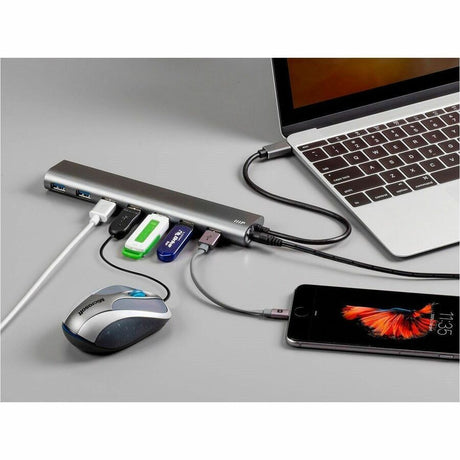 Monoprice SuperSpeed 7-Port USB-C Hub, Gray