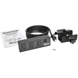 Eaton Tripp Lite Series Protect It! 3-Outlet Surge Protector with Desk Clamp, 10 ft. Cord, 510 Joules, 2 USB Charging Ports, Black Housing