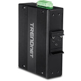 TRENDnet 6-Port Hardened Industrial Unmanaged Gigabit 10/100/1000Mbps DIN-Rail Switch, 4 x Gigabit PoE+ Ports, 2 x Dedicated SFP Slots, Lifetime Protection, Black, TI-PG62B