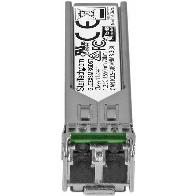StarTech.com Cisco GLC-ZX-SM-RGD Compatible SFP Module - 1000BASE-ZX - 1GE Gigabit Ethernet 1GbE Single Mode Fiber SMF Optic Transceiver