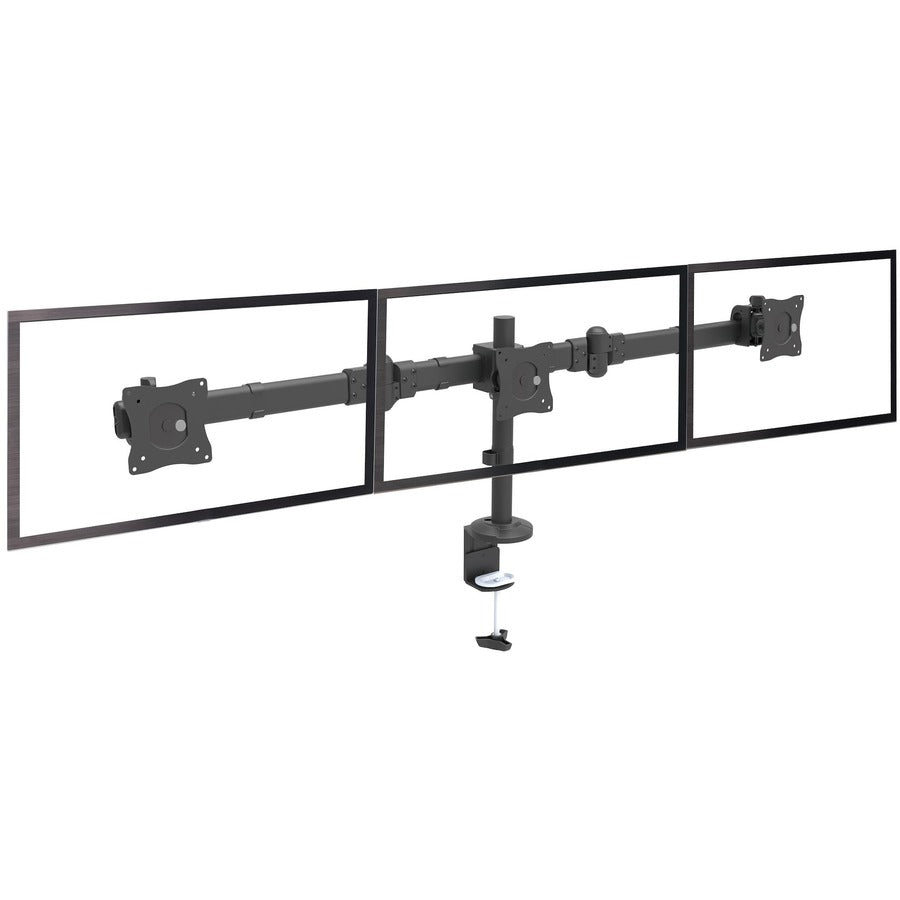 StarTech.com Desk Mount Triple Monitor Arm, 3 VESA 27" (17.6lb/8kg) Displays, Ergonomic Height Adjustable Articulating Pole Mount