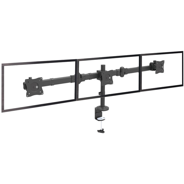 StarTech.com Desk Mount Triple Monitor Arm, 3 VESA 27" (17.6lb/8kg) Displays, Ergonomic Height Adjustable Articulating Pole Mount