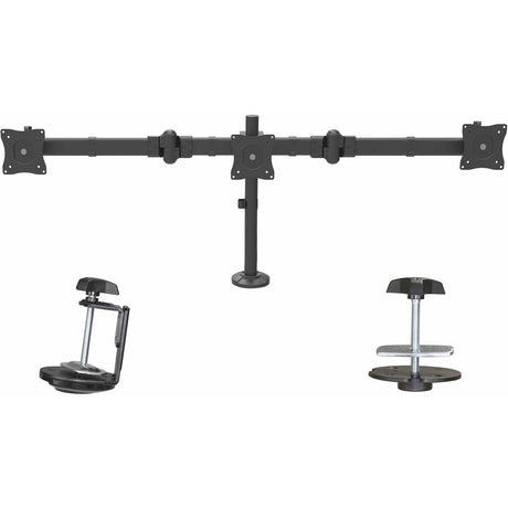 StarTech.com Desk Mount Triple Monitor Arm, 3 VESA 27" (17.6lb/8kg) Displays, Ergonomic Height Adjustable Articulating Pole Mount