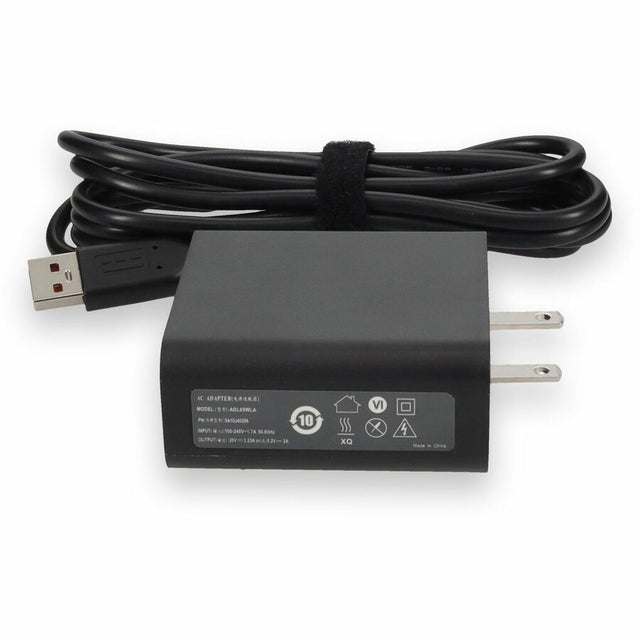 Lenovo ADL65WDA Compatible 65W 20V at 3.25A Black Laptop Power Adapter and Cable