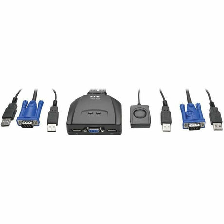 Eaton Tripp Lite Series 2-Port USB/VGA Cable KVM Switch with Cables and USB Peripheral Sharing