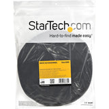 StarTech.com Hook-and-Loop Cable Management Tie - 50 ft. Bulk Roll - Black - Cut-to-Size Cable Wrap / Straps