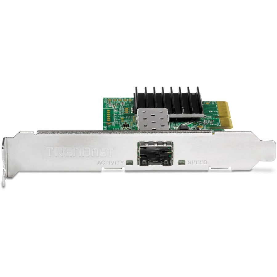 TRENDnet 10 Gigabit PCIe SFP+ Network Adapter, Convert A PCIe Slot Into A 10G SFP+ Slot, Supports 802.1Q, Standard & Low-Profile Brackets Included, Compatible With Windows & Linux, Black, TEG-10GECSFP