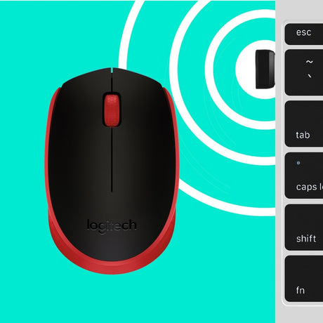 Logitech M170 Wireless Compact Mouse (Red)