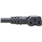 Eaton Tripp Lite Series Power Cord, NEMA 5-15P to Right-Angle C15 - Heavy-Duty, 15A, 125V, 14 AWG, 8 ft. (2.43 m), Black