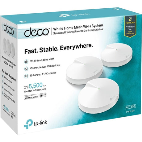 TP-Link Deco M5 (3-pack) - AC1300 Whole Home Mesh Wi-Fi System, 3-Pack