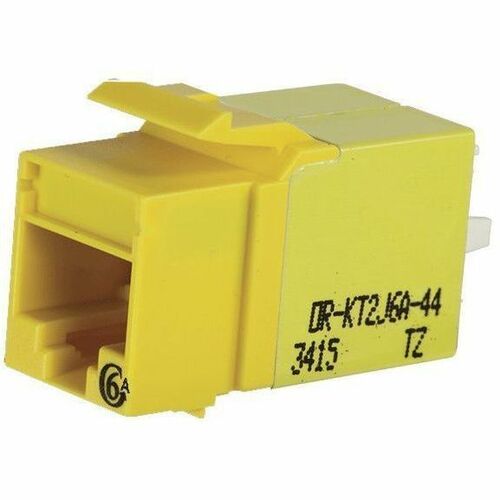 Ortronics Category 6a Keystone Jack, Lacing Cap Termination, Yellow