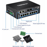 10Port HI Gigabit DinRailSwitc