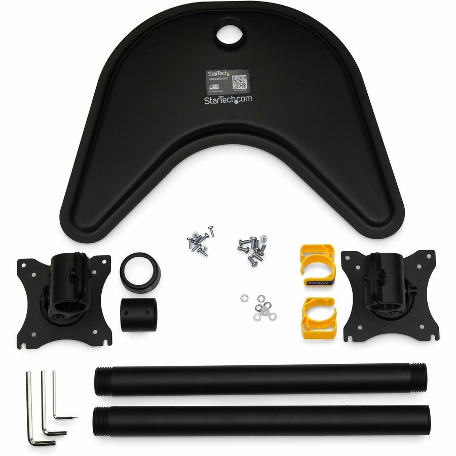 StarTech.com Vertical Dual Monitor Stand, Heavy Duty Steel, Monitors up to 27" (22lb/10kg), Vesa Monitor, Computer Monitor Stand