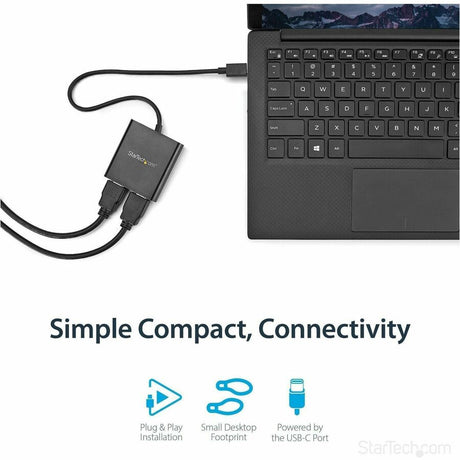 StarTech.com USB-C to Dual HDMI Adapter, USB Type-C Multi-Monitor MST Hub, Dual 4K 30Hz HDMI Laptop Display Extender/Splitter, Windows~