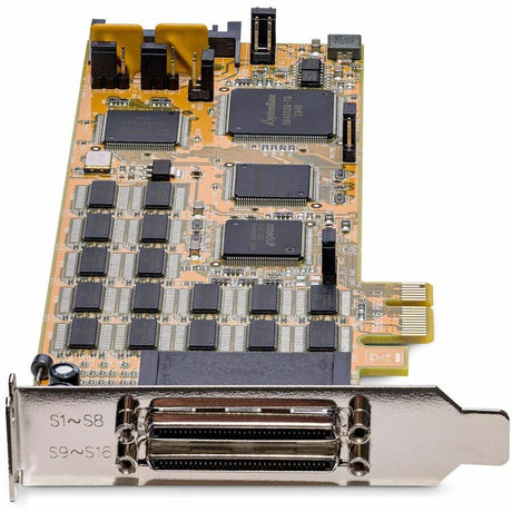 StarTech.com 16 Port PCI Express Serial Card, Low-Profile, High-Speed PCIe Serial Card with 16 DB9 RS232 Ports, TAA