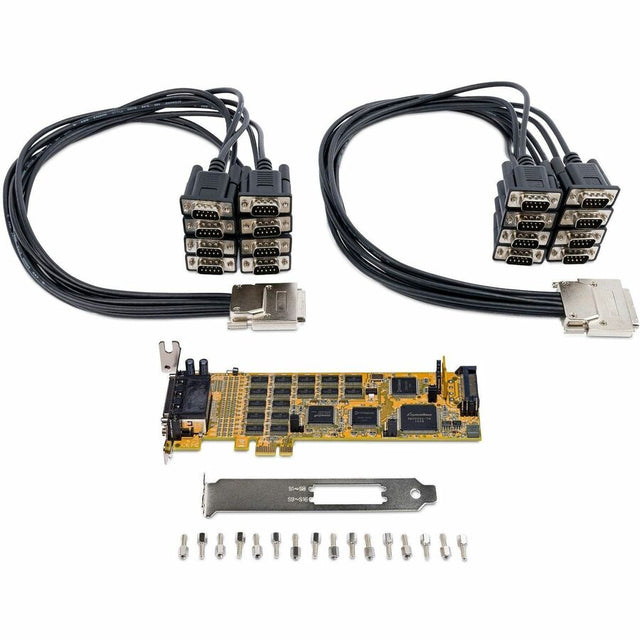 StarTech.com 16 Port PCI Express Serial Card, Low-Profile, High-Speed PCIe Serial Card with 16 DB9 RS232 Ports, TAA